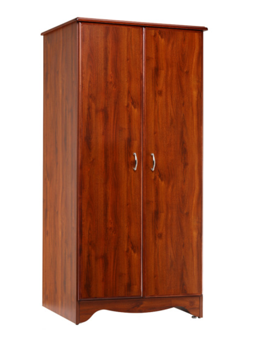 Drive Medical 2-door wardrobe with sleek finish, spacious interior, and sturdy metal handles for organized storage in healthcare settings.