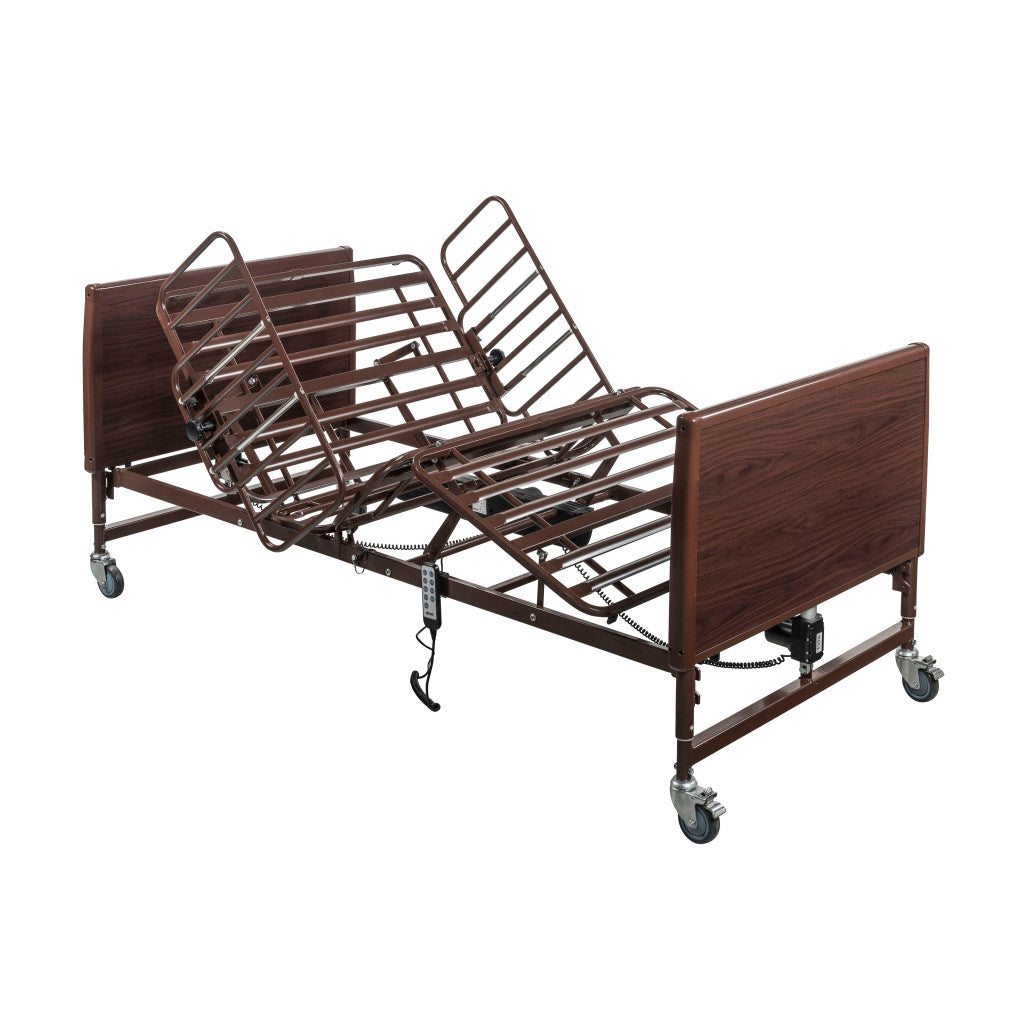 Lightweight bariatric hospital bed from Mr. Hospital Bed with side rails and adjustable head and foot sections for homecare use.