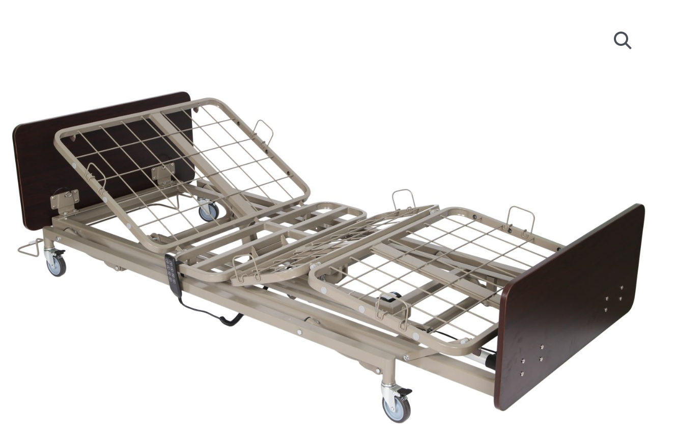 CostCare B310T long-term care low bed by Mr. Hospital Bed, featuring a sturdy frame and adjustable height for patient comfort.