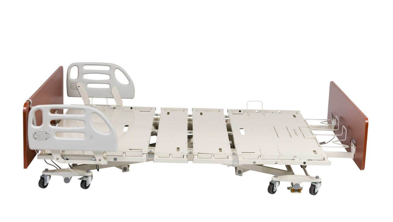 Heavy duty bariatric width convertible LTC low bed by Mr. Hospital Bed, designed for long-term care with sturdy construction