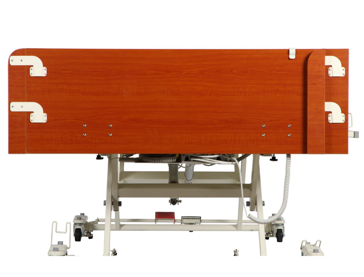 Heavy duty bariatric LTC low bed by Mr. Hospital Bed with adjustable width for long-term care, featuring a sturdy, convertible design.