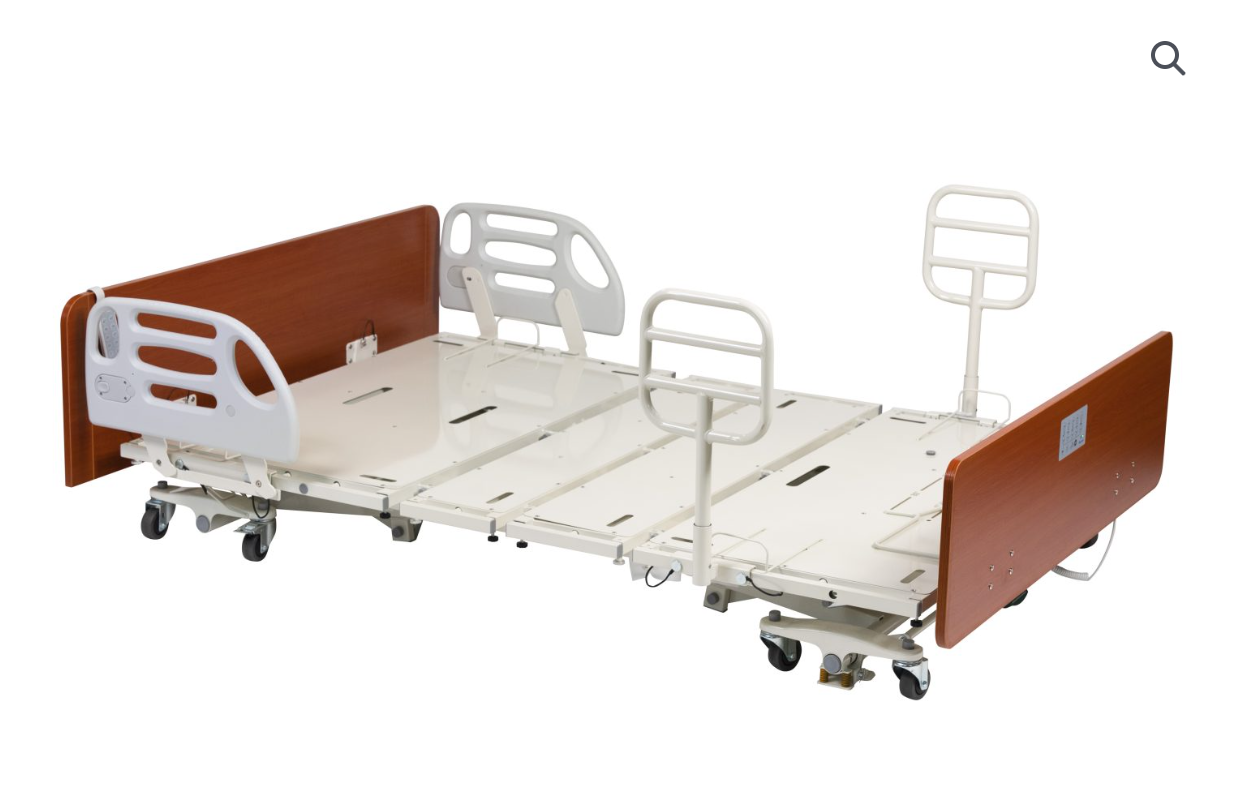 Heavy-duty bariatric long-term care bed from Mr. Hospital Bed, featuring a convertible LTC design with a wide frame for bariatric patients.