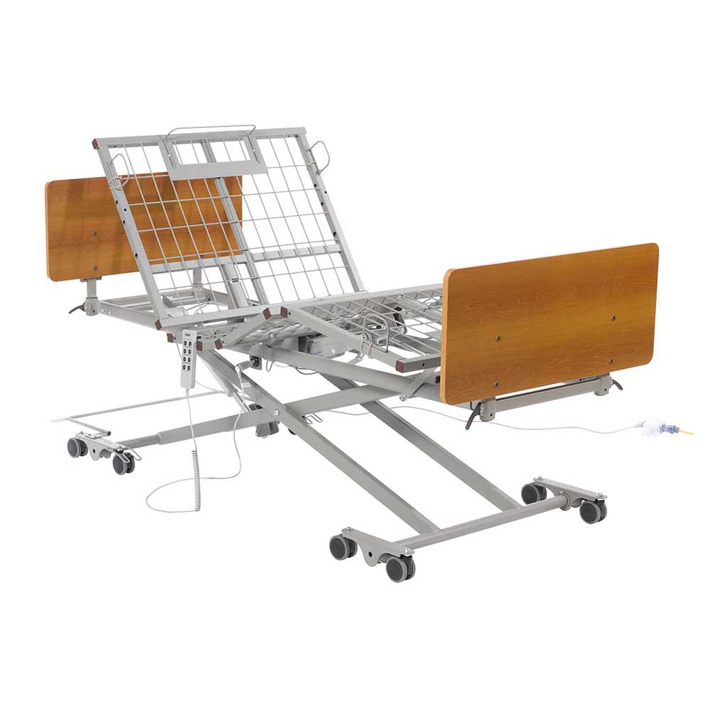 Drive Prime Care P503 long term care bed by Mr. Hospital Bed with adjustable side rails and a sturdy metal frame.