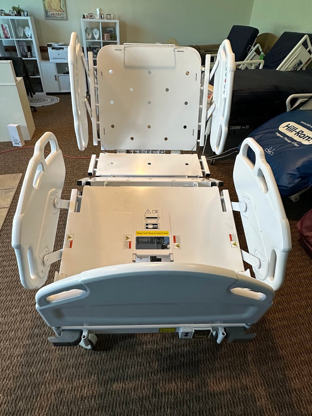 Prius Ai1 bariatric hospital bed with high and low adjustable positions, extra wide design for patient comfort and support.