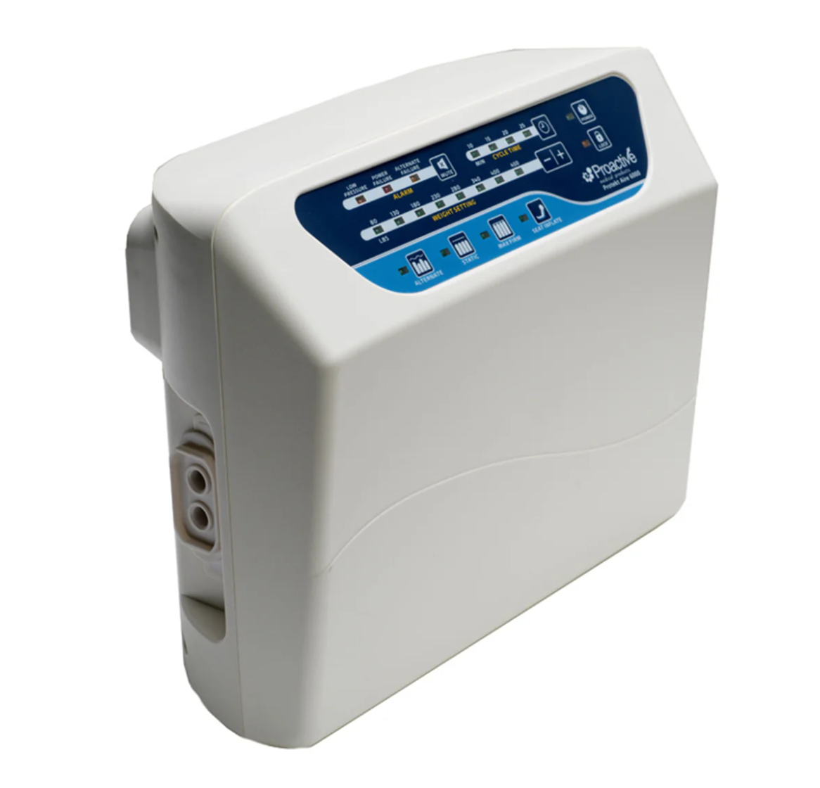 Protekt® Aire 6450 air mattress with pump by Mr. Hospital Bed, showing the inflatable mattress and attached air pump.