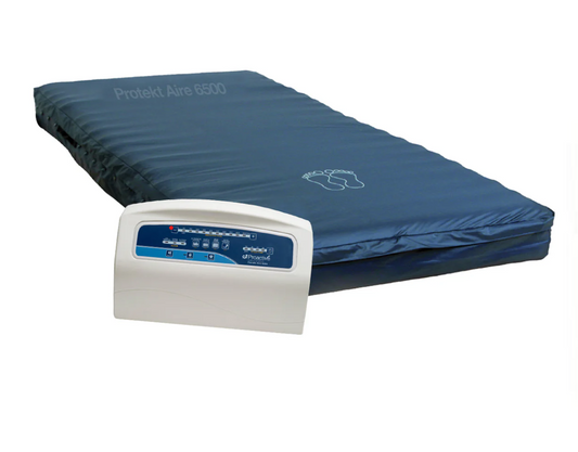 Mr. Hospital Bed Protekt Aire 6500 air mattress shown, featuring a durable design for medical or personal comfort use.