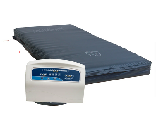 Protekt® Aire 8000 air mattress by Mr. Hospital Bed, featuring adjustable inflation and a durable, supportive surface for patient comfort.