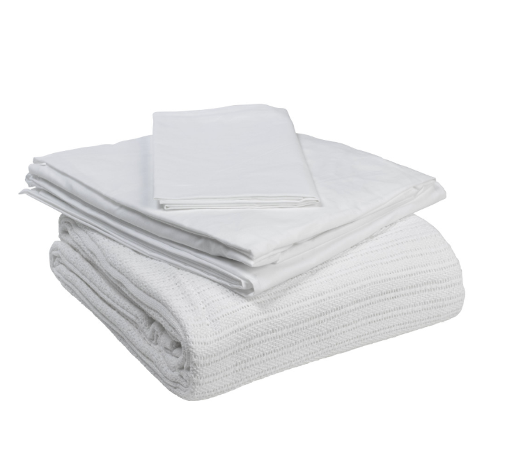 Hospital bed sheets from Bedding in a Box by 1hospitalbeds, soft and fitted for hospital-style hospital bed linens.