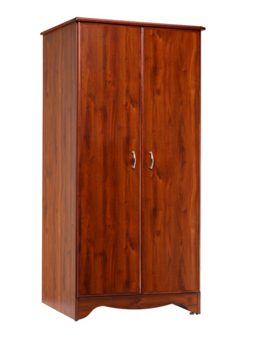 Drive Medical 2-door wardrobe with sleek finish, spacious interior, and sturdy metal handles for organized storage in healthcare settings.